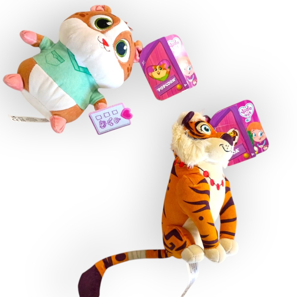 Vida The Vet Plush Toys Popcorn Hamster‎ & Koa Tiger Stuffed Animals New
